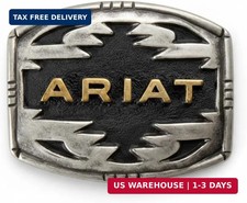 ARIAT Men's Southwestern Aztec Belt Buckle, Silver and Gold, 3 x 2.25 Inch picture