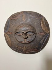 Tribal colorful Antique hand carved African Teke mask 16