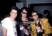 Singer Al Stewart musician Stephen Bishop greet singer Paul Young - Old Photo picture
