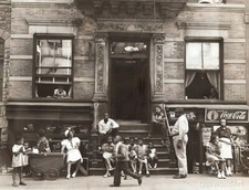 1930s HARLEM TENEMENT in SUMMER, NY City Street Scene, Vintage Photo Reprint picture