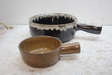 VINTAGE CASSEROLE AND SOUP BOWL CERAMIC UNKNOWN MAKER picture