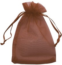 Allgala 100 Count Brown Organza Gift Party Favor Bags, 5x7 Inch, Drawstring picture