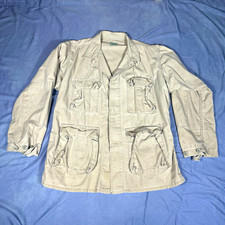 U.S. Army Korean War 1951 Field Jacket Shirt Khaki Striped Cotton L Reg picture