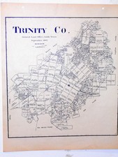 Old Trinity County Texas Land Office Owner Map Groveton Apple Springs Sumpter picture