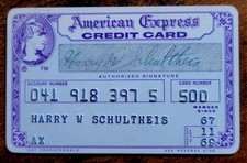​Vintage Purple American Express Credit Charge Card Obsolete Expired 1969 AMEX picture