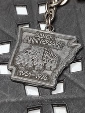 Midway 1976 Anniversary Semi Truck Vintage Metal Keychain picture