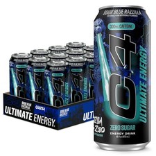 C4 Ultimate Energy Drink, Zero Sugar, Sour Blue Razzilla, 12pk picture
