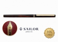 SAILOR 14K F Ultra Thin Vintage 1970s Mottled Lacquer Fountain Pen picture