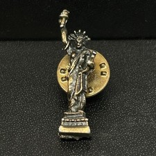 Vintage Small Metal Standing Statue of Liberty Lapel Pin 3D picture