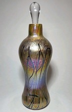 Fellerman & Raabe Studio Signed Art Glass Perfume Bottle Iridescent 8
