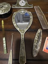 Cellluloid Green Vanity Set Vintage picture