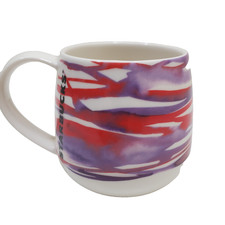 Starbucks 12 FL OZ Coffee Tea Mug Cup 2016 Watercolor Purple Pink White picture