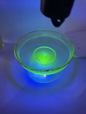 Vintage Uranium Glass Candy or Desert Dish 4 1/2” picture