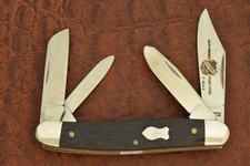 VINTAGE JOHN PRIMBLE MADE IN USA ROUGH BLACK DELRIN STOCKMAN KNIFE picture
