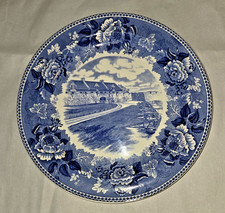 Wedgwood Fort Ticonderoga Blue Transferware Historical Plate South Wall Barracks picture