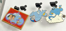 Disney Pin Lot 3 Aladdin Genie Jasmine Abu Limited Release Glitter 2006 picture