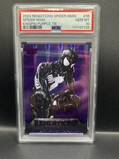 2024 UD Marvel Spider-Man Renditions Spider-Man Kingpin Purple Tie /99 PSA 10   picture