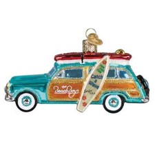 Old World Christmas THE BEACH BOYS SURFIN' WOODY (38090) Glass Orn. w/OWC Box picture