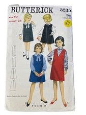 Vintage 60s Butterick 3235 Sewing Pattern Size 10 Breast 28 Girls Jumper UNCUT  picture