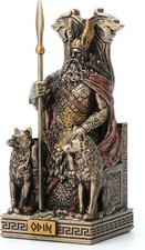 Odin Sitting On Throne Miniature Resin Figurine Hand Painted Polystone Finish picture