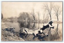 c1910 Spruce Hill Pond Log View Pennsylvania PA RPPC Photo Postcard picture