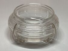 Vintage Round Clear Ribbed Glass Powder Jar No Lid Art Deco picture