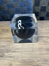 Vintage MCM Art Deco Black Faux Marble Lucite trinket box  picture