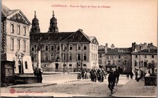 Lunéville France Canal Bridge & Chateau Square Postcard 1900s RPPC Posted 1945 picture