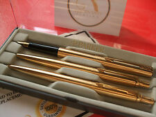 24Ct Gold Plated Parker Fountain / Jotter Writing Pen and Pencil Set Gift Boxed picture
