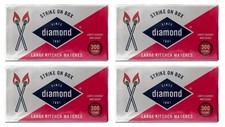 (4 boxes) Diamond Strike Matches Large Quick Easy (300 per box/1200 Total) 🇺🇸 picture