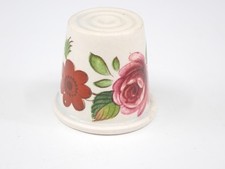 Vintage Hand Painted Floral Glazed Ceramic Thimble Marked Holland picture