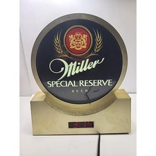 1983 Miller Special Reserve Beer Bar Sign Digital Clock Lakeside Light-Up picture