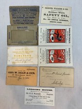 Scare Business Card Lot c1870s Lodging - Auto Insurance - Tickets and see all   picture