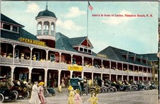 1907-10's AUTOs in FRONT of CASINO OPERA HOUSE HAMPTON BEACH NH POSTCARD picture