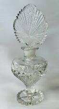 Vintage Art Deco Clear EAPG Glass Perfume Bottle With Fan Shape Stopper picture