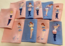 10 Madeira Risque Naughty PIN UP GIRLS Cocktail Napkins 1940's picture