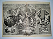 Original 1863 Thomas Nast Christmas Civil War Centerfold Print Harper's Weekly picture