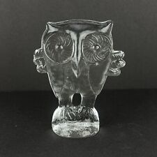 Vtg Owl Figurine Kosta Boda Glass 5in picture