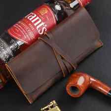 Retro Portable Crazy Horse Leather Folding Pipe Bag Tobacco Roll Pipe Pouch picture