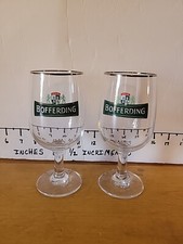 2 Bofferding of Luxembourg Silver Rimmed Stemmed Glass .25L 6.5