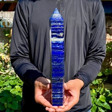 2.27LB Natural lapis lazuli jasper Quartz obelisk crystal Reiki healing picture
