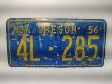 1956 OREGON  Vintage License Plate  - Low Number - 4L - 285 picture