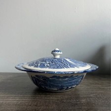 Vintage Blue and White Liberty Blue Boston Tea Party Casserole Dish with Lid picture