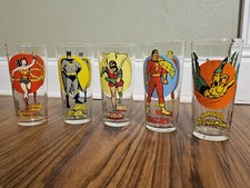 1976 Pepsi DC Comics Super Series Glasses Lot 5 Batman Robin Supergirl Aquaman  picture