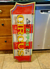 Large Vintage ( Not Antique ) Hand Painted Solid Wood ( Oak ) Sign ZIPPOS CIRCUS picture