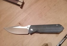 Kizer Harpoon Fold Elmax+Hallow Grind Frame Lock Titanium/Norplex Ultrex Micarta picture