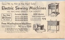 1930s Westinghouse Electric Sewing Machine Ad The Fair Store Ephemera Rates picture