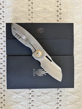 Kizer October KI3569A1 CPM 20CV Plain Edge Gray Titanium Frame Lock Cleaver picture
