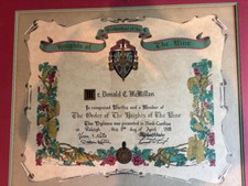 VINTAGE Brotherhood of The Knights of The Vine Member Certificate & Tastevin Cup picture