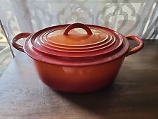 Vintage Le Creuset France 6 Qt Oval Orange Dutch Oven Pot picture